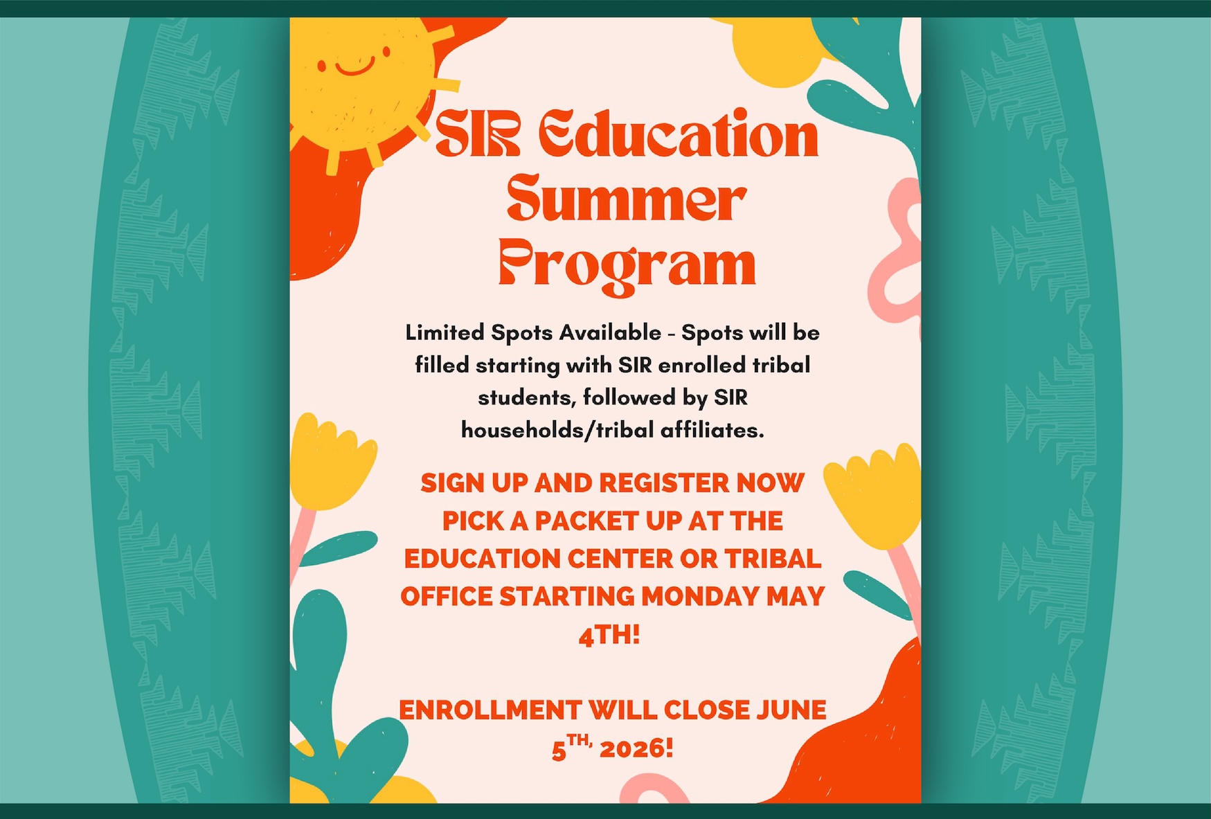 Flyer for Education Summer Program